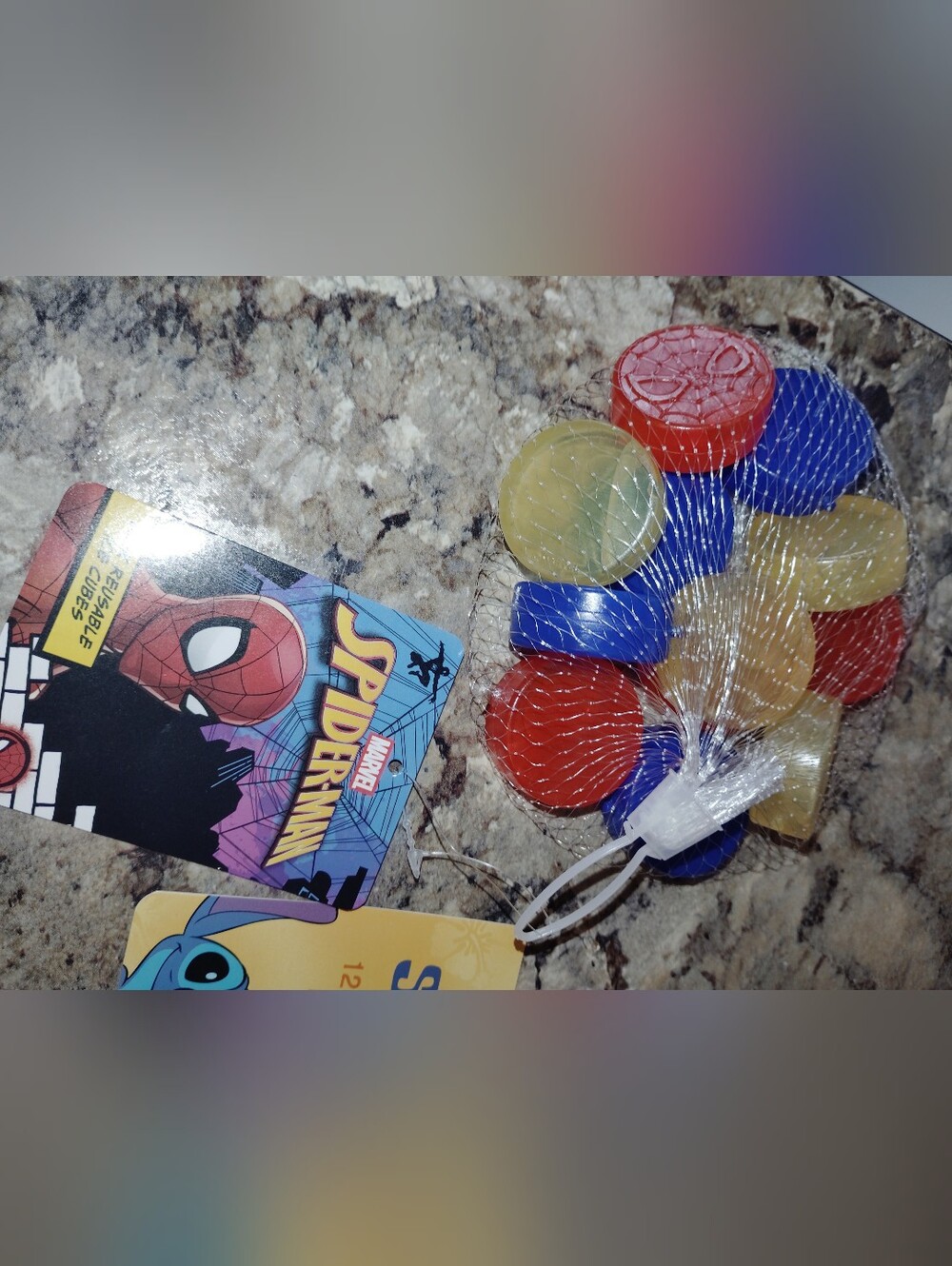Disney stitch 12 pack reusable ice cubes and marble Spider-Man 12 pack reusable